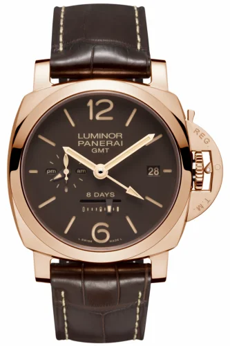 Panerai Luminor 1950 44 8 Days GMT Red Gold / Brown PAM00576 (PAM576, PAM 576) — фото часов